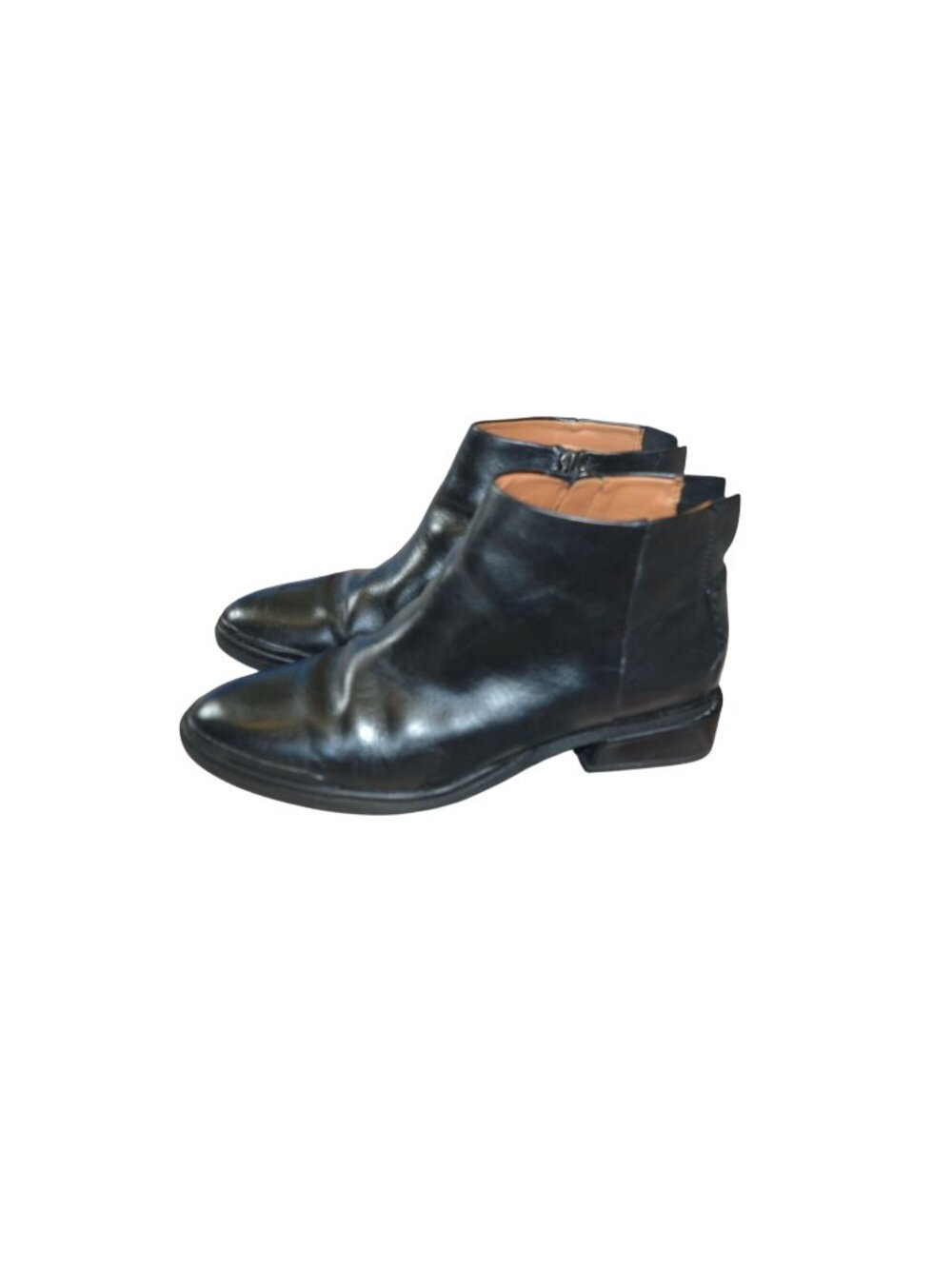 Franco Sarto Black Leather Ankle Chelsea Boots Women's Size 7.5 (38) Minimalist